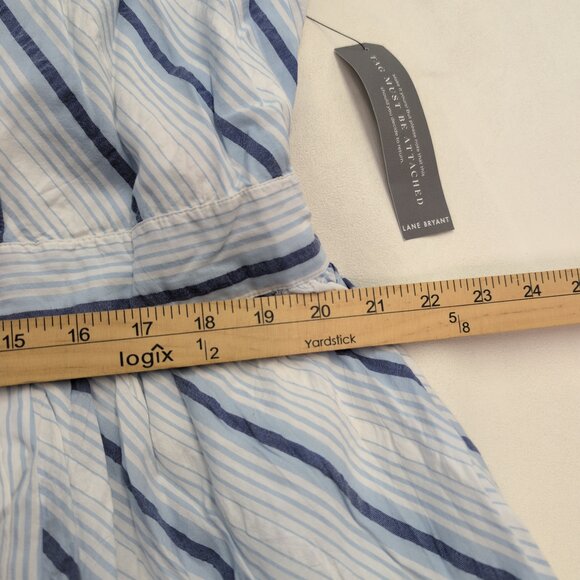 Lane Bryant Blue & White Striped Halter Maxi Dress Size 20 - Picture 10 of 12